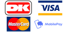 Diverse og sikre betalingsmetoder som mobilepay, dankort og mastercard